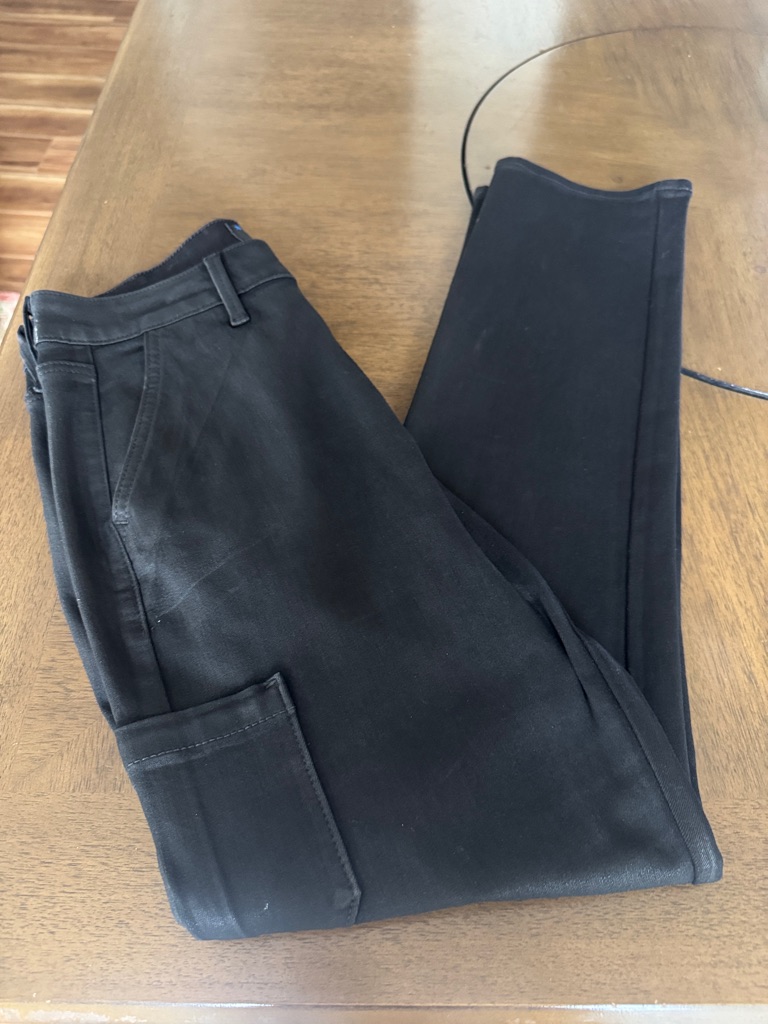 Paige Black Straight-Leg Jeans With Utility Pocket